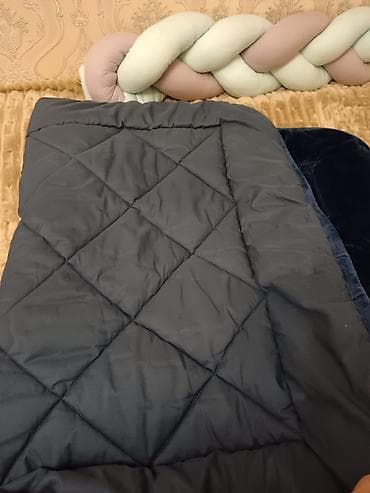 step deke: Divan üçün Xovlu rəng - Göy Yataq örtüyü — 4