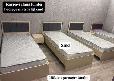 Шкафы: Односпальная кровать, Без подьемного механизма, С матрасом, Без выдвижных ящиков, Азербайджан — 2