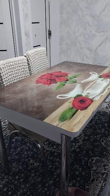 Mətbəx üçün, Açılmayan, Dördbucaq masa, 2 stul