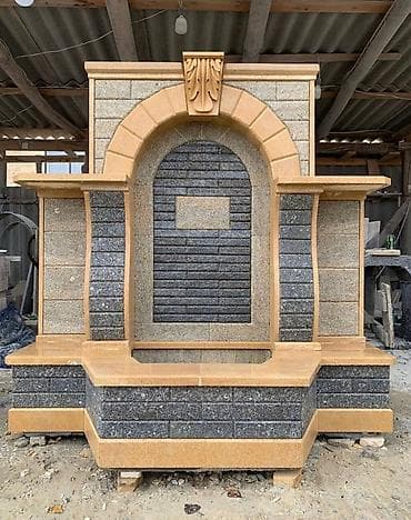 mezar daşları sekiller: Qumdaşı və qranit komplekt məzar abidələri - Material: təbii qumdaşı — 2