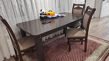 Qonaq otağı üçün, Açılan, Dördbucaq masa, 4 stul