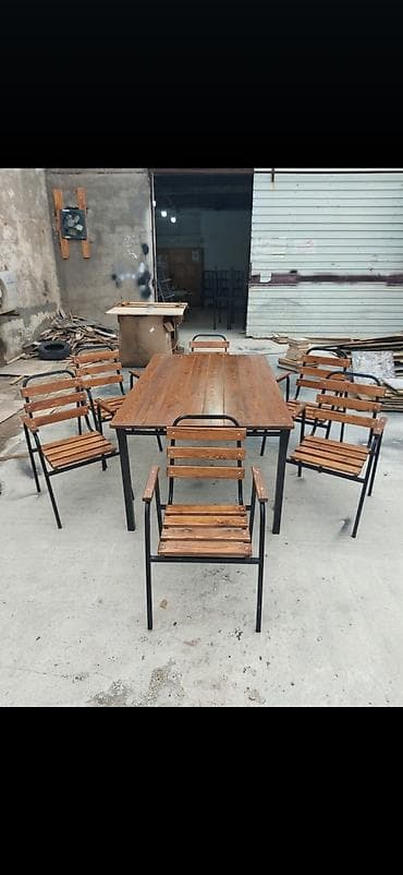 islenmis mebel aliram: Yeni, Dördbucaq masa, 4 stul, Açılmayan, Stullar ilə, Taxta, Azərbaycan — 4