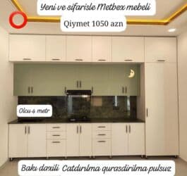 stol stul metbex ucun: 🟣Yeni mətbəx mebeli 🆘 *1 pqm görə qiymətlər* 🟣Mat Laminat *180 azn* — 1