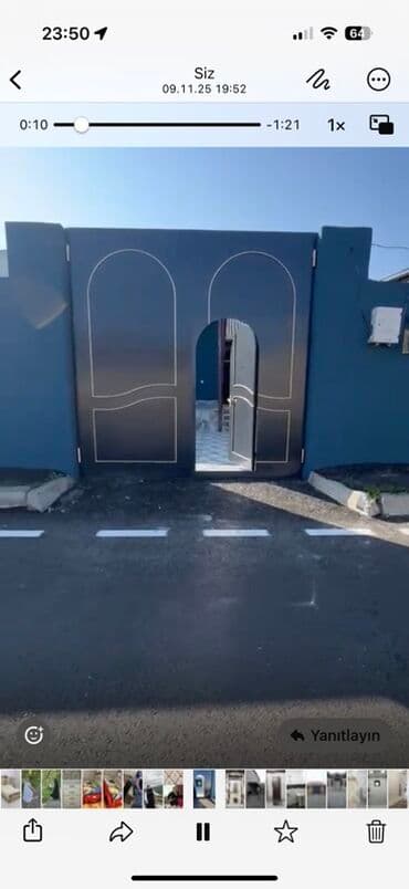 evlərin qiyməti: Satlıq həyət evi - Giriş: Dekorativ naxışlı metal darvaza, piyada — 1