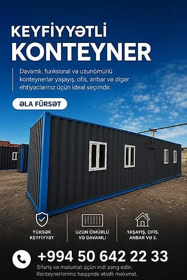 modul tipli ev: Keyfiyyətli konteyner – yaşayış, ofis və anbar üçün ideal həll - — 1