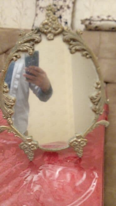 makyaj güzgüsü: Güzgü Masaüstü, Oval, Dekorativ, Çərçivə ilə — 1