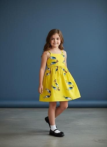 Uşaq üçün sarı rəngli yay paltarı - Model: nazik çiyin qayışlı lalafo.az -da Uşaq üçün sarı rəngli yay paltarı - Model: nazik çiyin qayışlı
