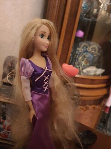 ucuz kuklalar: Rapunzel uzun saç sarı gəlincik kukla Disney yeni — 2