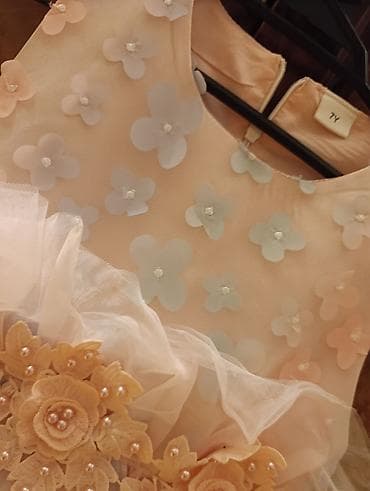 Uşaq geyimi və ayaqqabıları: Uşaq üçün zərif mərasim donu - Rəng: açıq çəhrayı, pastel mavi və su — 6