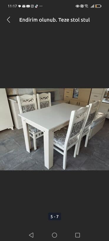 işlənmiş stol stul dəsti sumqayit: Qonaq otağı üçün, Yeni, Açılmayan, Dördbucaq masa, 6 stul — 28