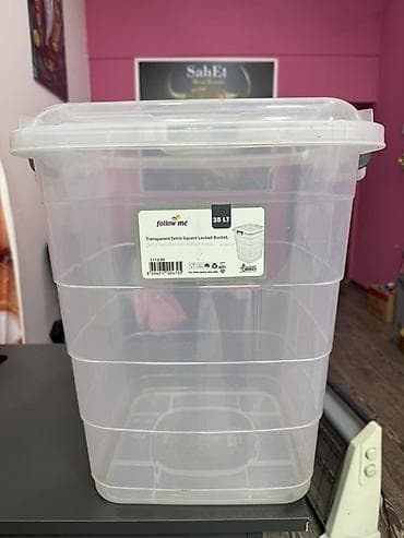 Şəffaf plastik saxlama qutusu – 35 litr - Həcmi: 35 LT - Forma
