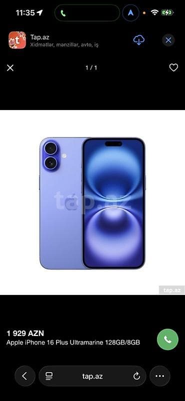 IPhone 16 Plus, 128 GB, Face ID lalafo.az -da IPhone 16 Plus, 128 GB, Face ID