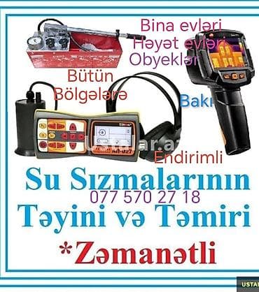 Xidmət: Su sızmalarının təyini və təmiri - Bina evləri, həyət evləri