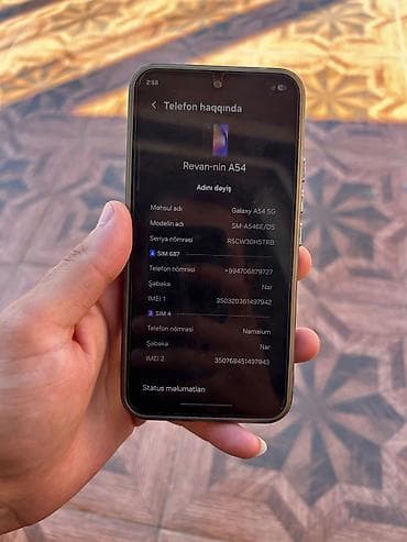 iphone xacmaz: Samsung Galaxy A54 5G, 128 GB, rəng - Qara, Barmaq izi, İki sim kartlı, Face ID — 7