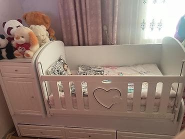 Oğlan və qız üçün, İşlənmiş, Dördbucaq, Beşik, Dəst ilə, Matras ilə, Yellənmə mexanizmsiz — 5