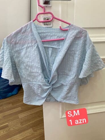 qol korseti: Qadın köynək/top dəsti 1) Zara lilac rəngli qısa top - V şəkilli — 10