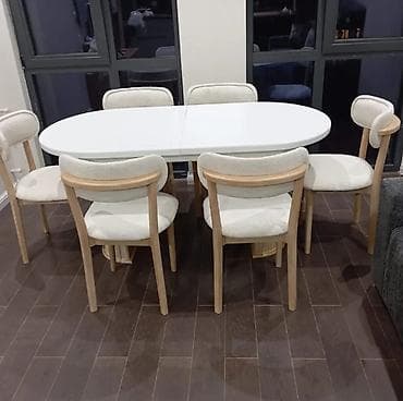 Mətbəx üçün, Oval masa, 4 stul