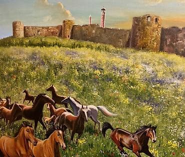 ekran sekili: Eksklüziv əl işi böyük ölçülü yağlı boya tablo – Şuşa (Cıdır düzü) və — 3