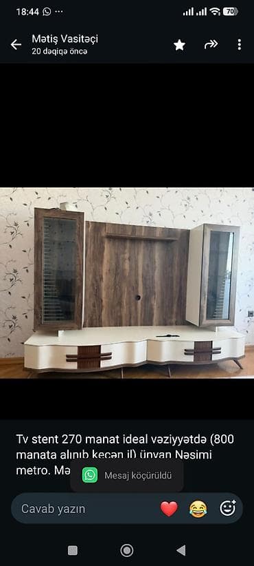 mebel evi: Tv stent 270 manat ideal vəziyyətdə (800 manata alınıb keçən il) ünvan — 1