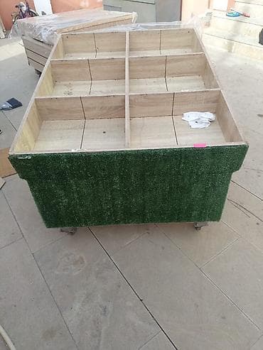 Оборудование для производства: Mağaza üçün mobil meyvə-tərəvəz vitrini / ada stendi - Material: ağac — 2