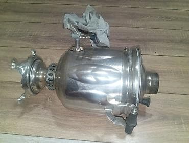 islenmis samovar: Petrol/kerosinli təzyiqli primus ocağı - Material: parlaq metal — 2