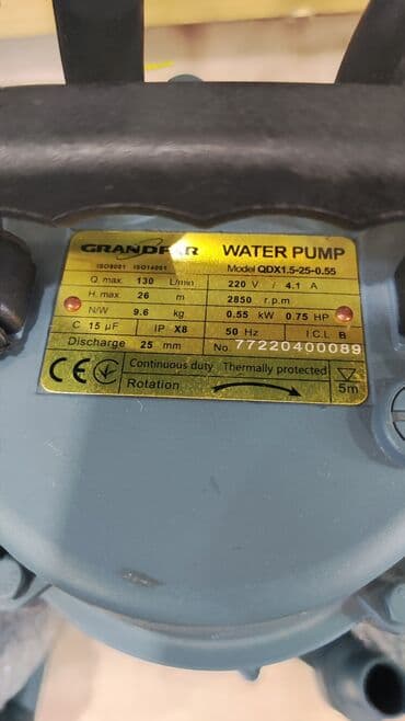 islenmis su matorlari: Nasos, Ev üçün (məişət), quraşdırılma Sualtı, Yeni — 12