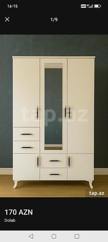 4 qapılı, Ağ, Açılan, Düz dolab — 4