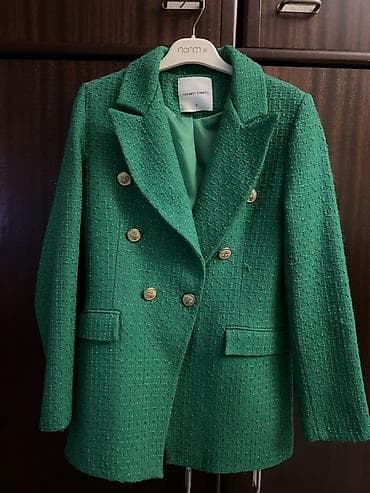 Baş geyimləri: Tiffany Tomato qadın pencəyi - Rəng: zümrüd yaşılı - Parça — 1