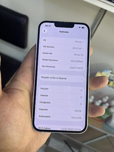 iphone 13 sat: IPhone 13, Ağ, Face ID — 8