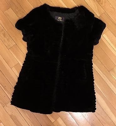 kurklər: Qara rəngdə qısqol dovşan kürk - Model: qolsuz/kısa qollu, dizə — 2