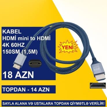 monitor 19: HDMİ Micro/Mini Kabellər SAYLA ALANA VƏ USTALARA TOPDAN QİYMƏTLƏ — 7