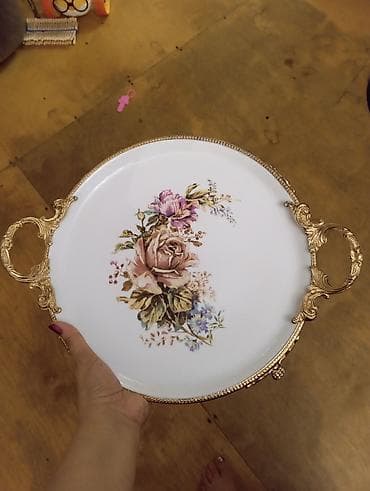 Porcelain süfrə ləyən/tray - Material: ağ porselen lövhə - Üzərində — 8
