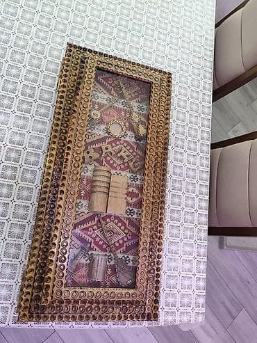 Нарды: Əl işı taxta nərd dəsti - Material: təbii ağacdan oyma naxışlarla — 2