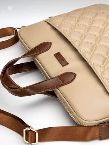 çant: Bej rəngli noutbuk çantası - Ölçüsü: 13–14 inch(uzunu 33-36 sm) olan — 2