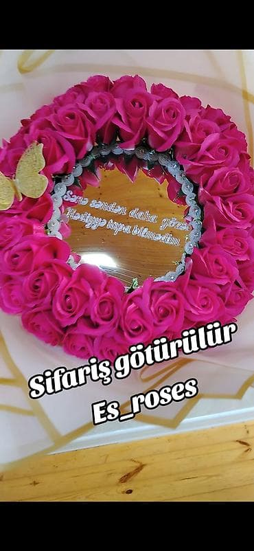 ad gunu hediyyeleri: Güzgü Dairə, Dekorativ, Əl işi — 3