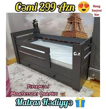 carpayi taxt: Oğlan və qız üçün, Yeni, Çarpayı, Bazasız, Matras ilə, Siyirməli — 1