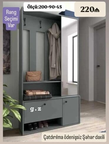 soyunma masası: 2 qapılı Düz dolab, Dəhliz dolabı — 1