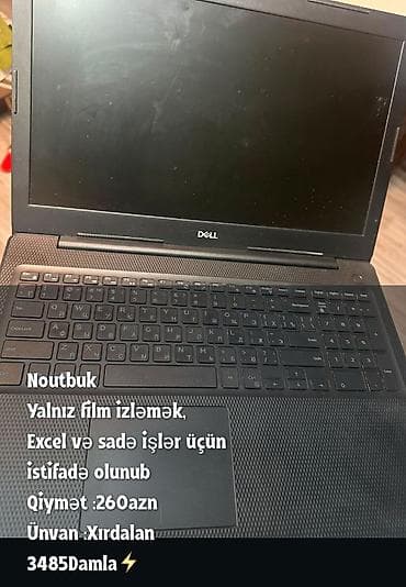 compaq notebook: Dell noutbuk - Model: Dell (15.6" ekran ölçülü korpus, tam ölçülü — 1