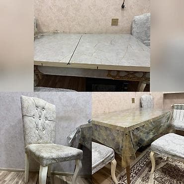 Qonaq otağı üçün, İşlənmiş, Kvadrat masa, 4 stul