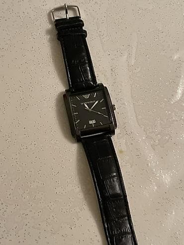 İşlənmiş, Qol saatı, Emporio Armani, rəng - Qara — 1