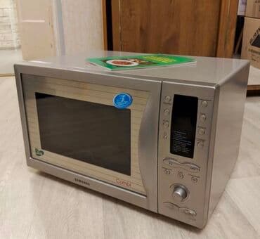 Mikrodalğalı soba Samsung, Ayrıca dayanan, Mikrodalğalar ilə, rəng - Boz, İşlənmiş