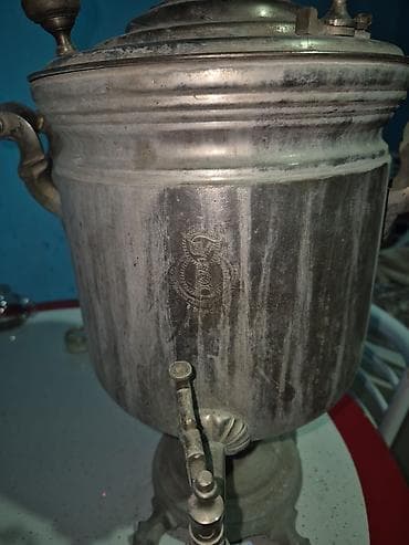 qedimi kasalar: Klassik kömür/sobaya qoyulan samovar -MİS korpus, dekorativ ayaqlı — 1
