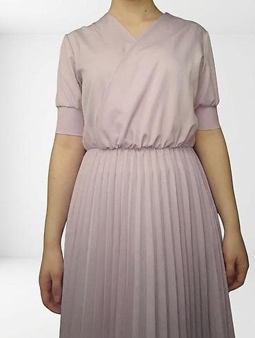 donlar gundelik: Mauve/Bənövşəyi tonlarda midi paltar - Model: kəsişən “wrap” stilli — 2