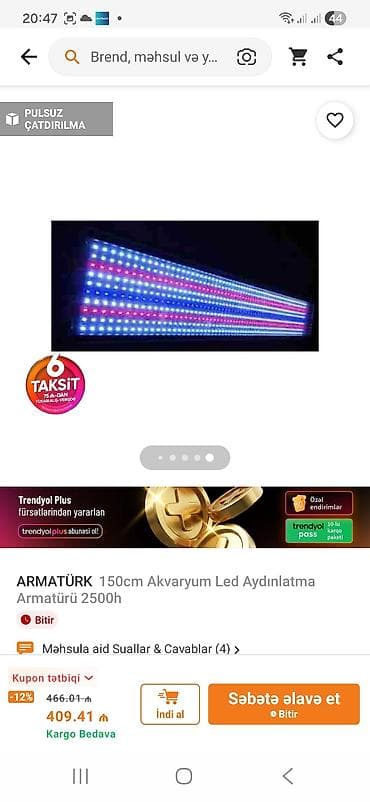 Akvarium aksessuar və ləvazimatları: ARMATÜRK 150 sm Akvarium LED Aydınlatma Armatürü - Ölçü: 150 sm - — 2