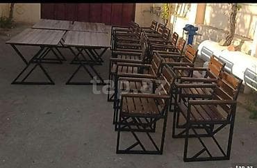 quxuna mebeli: Yeni, Dördbucaq masa, 4 stul, Açılmayan, Stullar ilə, Taxta, Azərbaycan — 10