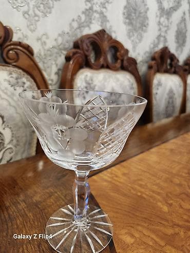 Qədəhlər, rəng - Ağ, Xrustal, 6 ədədli dəst