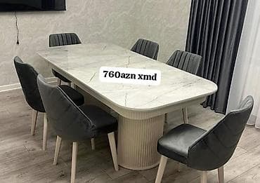 Qonaq otağı üçün, Oval masa, 6 stul