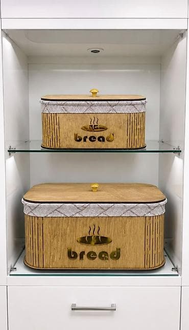Taxta çörək qutusu dəsti 🥖🍞Çörək saxlama qabı 2 ölçüsü mövcuddur