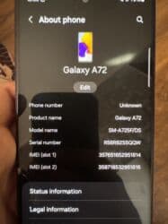 origimo планшет характеристики: Samsung Galaxy A72, 128 ГБ, цвет - Фиолетовый, Битый, Отпечаток пальца, Face ID — 3