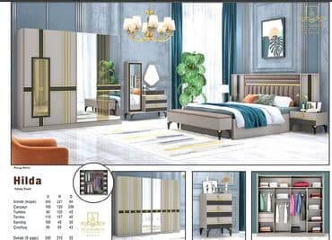 угловая тумба: Двуспальная кровать, 2 тумбы, Турция, Новый — 1